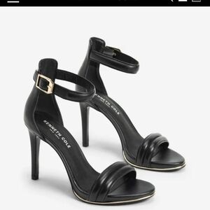 Kenneth Cole New Elegant Black Heeled Sandals Size 8